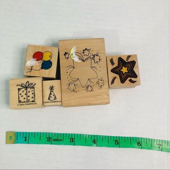 birthday party theme stamps stars party hat balloons journaling card making - Picture 1 of 3